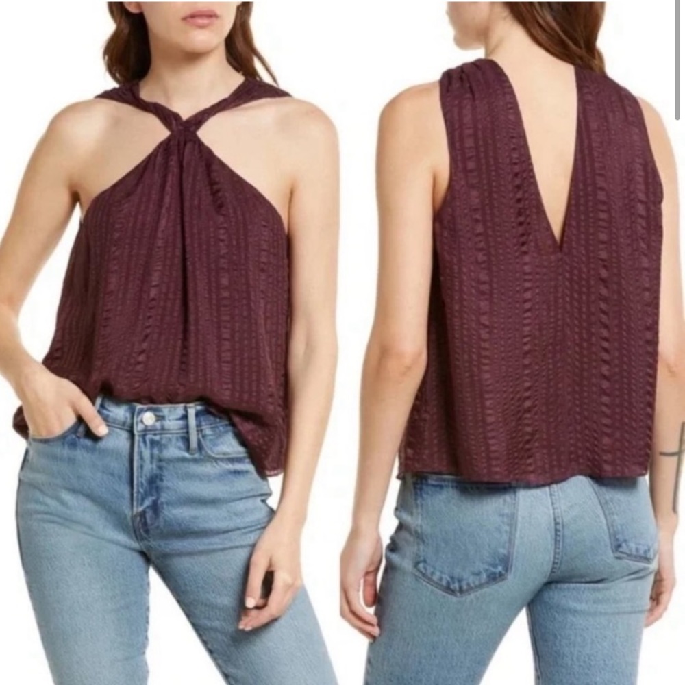 Frame Denim Silk tank in Cabernet